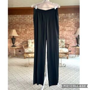 MaxMara Cameli Pants Trousers Black Straight Full Leg Unhemmed Classic NWT S